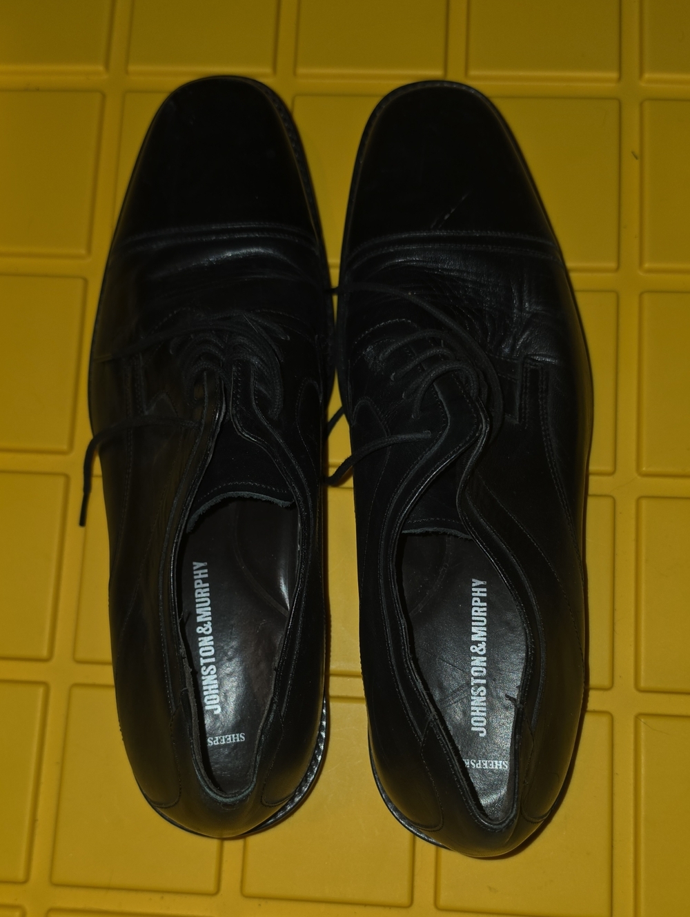 Johnston & Murphy Black Leather Derby Dress Shoes